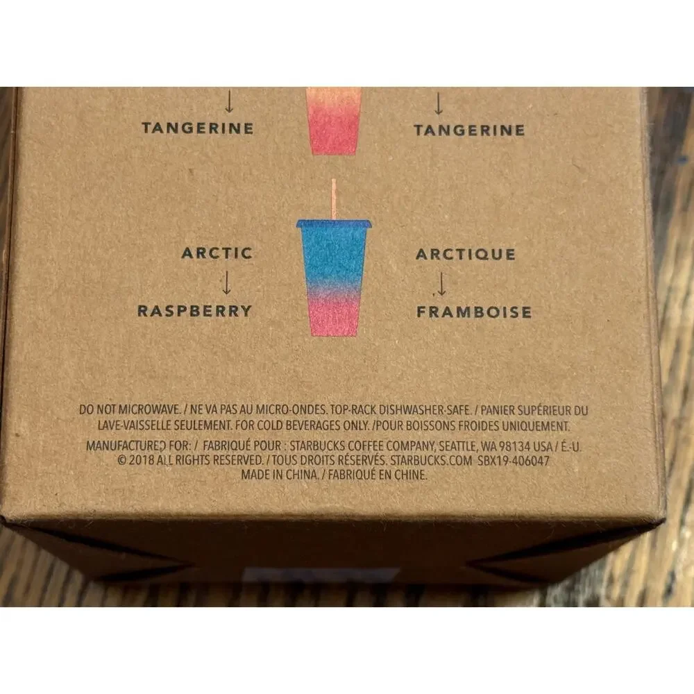NIB Starbucks 2018 Color Changing Reusable Cold Cups Pack 24oz